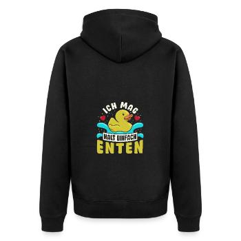 Sauvagine canard se nourrissant croassement J’aime juste les canards - Veste à capuche bio Premium Unisexe - noir - Dos - Nico (187cm)