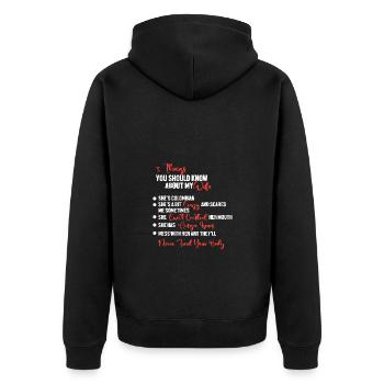 Kolumbien - Unisex Premium Bio Zip Hoodie - Schwarz - Hinten - Nico (187cm)