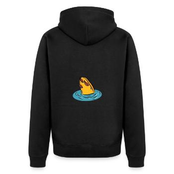 Surf - Unisex Premium Bio Zip Hoodie - Schwarz - Hinten - Nico (187cm)