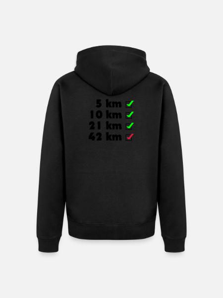 Marathon Checklist - Unisex Premium Bio Zip Hoodie - Schwarz