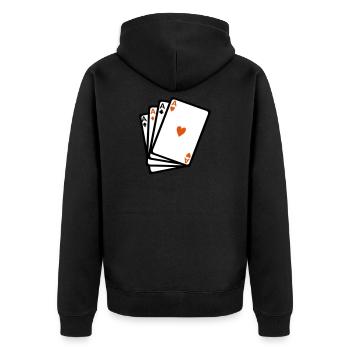carte jeux poker as carre - Veste à capuche bio Premium Unisexe - noir - Dos - Nico (187cm)