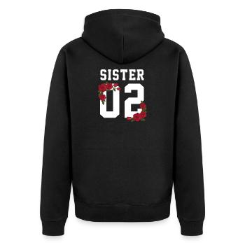 Sister 02 Roses Tattoo Best friends besties bff - Unisex Premium Organic Zip Hoodie - black - Back - Nico (187cm)