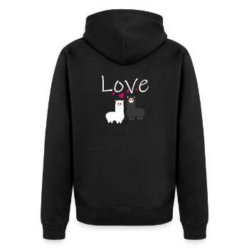 Alpaca love Alpaka - Veste à capuche bio Premium Unisexe - noir - Dos - Nico (187cm)
