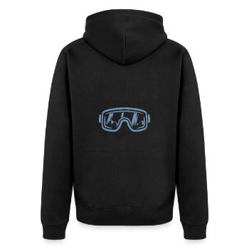 Ski goggles Skier Snowboard Mountains - Unisex Premium Organic Zip Hoodie - black - Back - Nico (187cm)