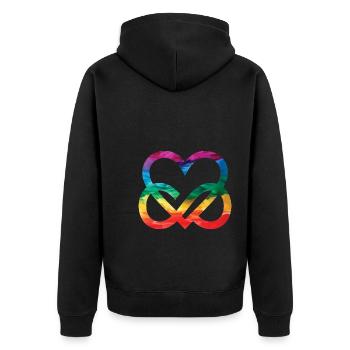 Amour infini Cœur arc-en-ciel LGBTQ Pride Heart - Veste à capuche bio Premium Unisexe - noir - Dos - Nico (187cm)