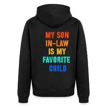 Mon gendre est mon enfant préféré drôle maman et papa - Veste à capuche bio Premium Unisexe - noir - Dos - Nico (187cm)