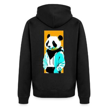 Panda en sweat à capuche - Veste à capuche bio Premium Unisexe - noir - Dos - Nico (187cm)