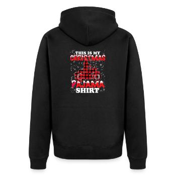 Biker Funny Motorcyclist Gifts - Unisex Premium Bio Zip Hoodie - Schwarz - Hinten - Nico (187cm)