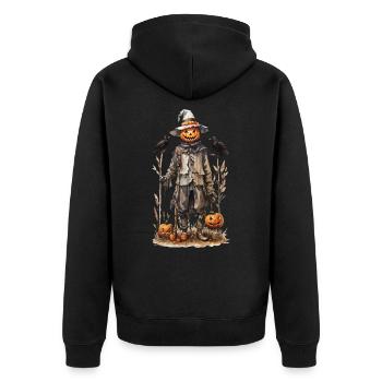 Folklore Halloween citrouille Gobelincore automne - Veste à capuche bio Premium Unisexe - noir - Dos - Nico (187cm)