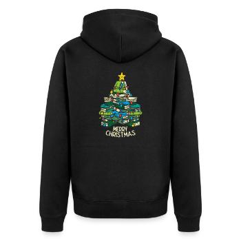 Livres de sapin de Noël Idée de lecture de Noël Noël - Veste à capuche bio Premium Unisexe - noir - Dos - Nico (187cm)