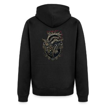 I love steampunk - Unisex Premium Organic Zip Hoodie - black - Back - Nico (187cm)