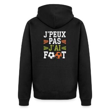 J'peux pas j'ai foot - Veste à capuche bio Premium Unisexe - noir - Dos - Nico (187cm)