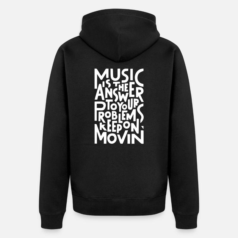Music Is The Answer - Unisex Premium Bio Zip Hoodie - Schwarz