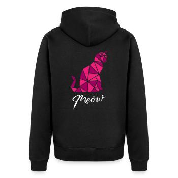 Cats Geometric - Unisex Premium Organic Zip Hoodie - black - Back - Nico (187cm)