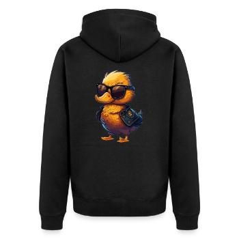 Canard frais avec lunettes de soleil - Veste à capuche bio Premium Unisexe - noir - Dos - Nico (187cm)