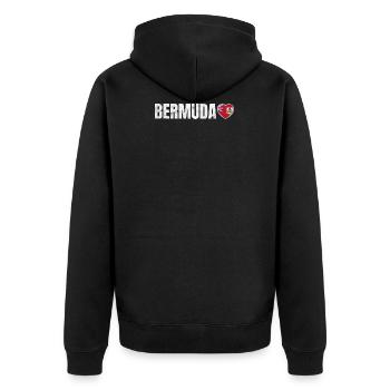 Bermuda - Unisex Premium Organic Zip Hoodie - black - Back - Nico (187cm)