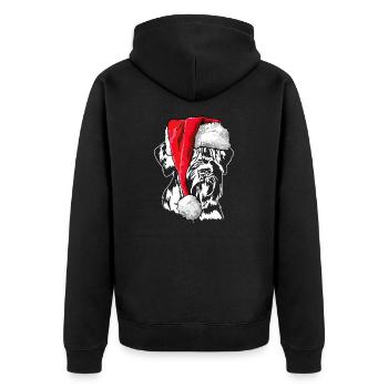 Père Noël géant Schnauzer chiens de Noël Wilsigns - Veste à capuche bio Premium Unisexe - noir - Dos - Nico (187cm)