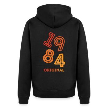 1984 Original - Unisex Premium Organic Zip Hoodie - black - Back - Nico (187cm)