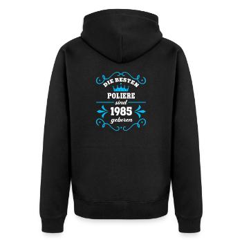 Geburtstag 1985 Polier Kollege Poliere Geb - Unisex Premium Bio Zip Hoodie - Schwarz - Hinten - Nico (187cm)