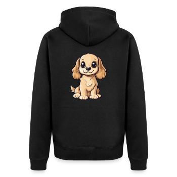 Cocker Spaniel Chien Mignon - Veste à capuche bio Premium Unisexe - noir - Dos - Nico (187cm)