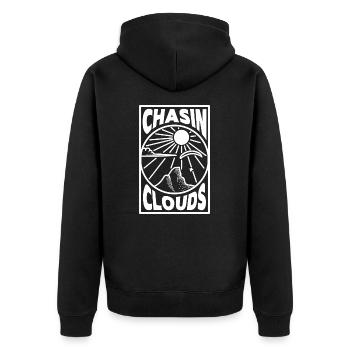 Chasin Clouds Paragliding Vector - Unisex Premium Organic Zip Hoodie - black - Back - Nico (187cm)