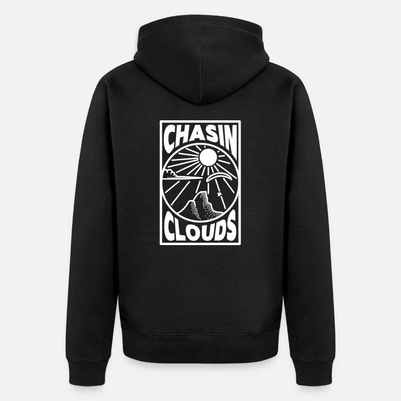 Chasin Clouds Parapente Vecteur - Veste à capuche bio Premium Unisexe - noir