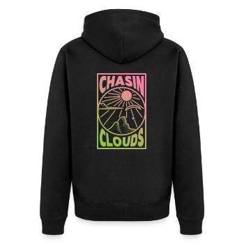 Chasin Clouds Paragliding Gradient - Unisex Premium Organic Zip Hoodie - black - Back - Nico (187cm)