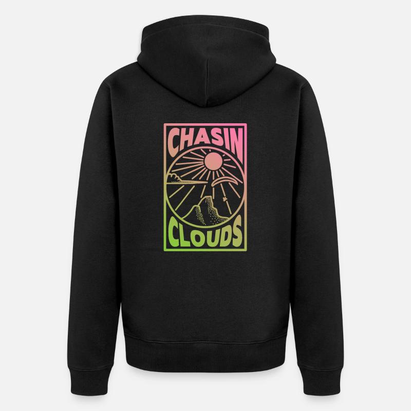 Chasin Clouds Paragliding Gradient - Unisex Premium Organic Zip Hoodie - black