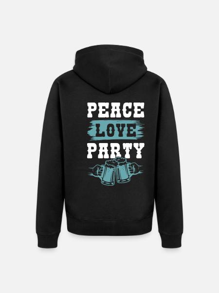 bier friede liebe - Unisex Premium Bio Zip Hoodie - Schwarz