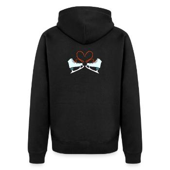 Ice Skating Skates Love - Unisex Premium Organic Zip Hoodie - black - Back - Nico (187cm)