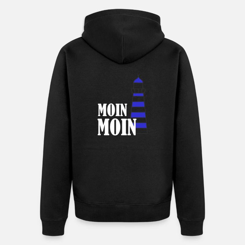 Leuchturm moin - Unisex Premium Bio Zip Hoodie - Schwarz