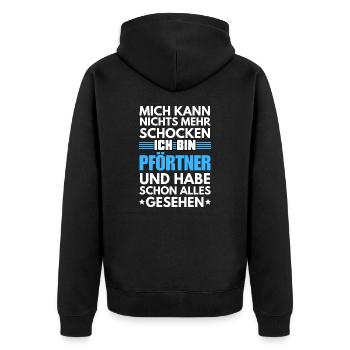 Non-Shockable Gatekeeper - Unisex Premium Organic Zip Hoodie - black - Back - Nico (187cm)