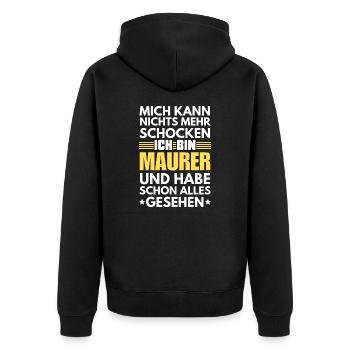 Maçon non choquable - Veste à capuche bio Premium Unisexe - noir - Dos - Nico (187cm)