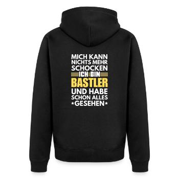 Non-shockable tinkerer - Unisex Premium Organic Zip Hoodie - black - Back - Nico (187cm)