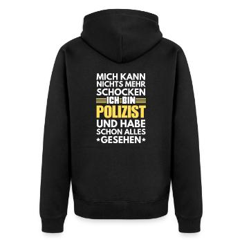 Policier non électrocutable - Veste à capuche bio Premium Unisexe - noir - Dos - Nico (187cm)