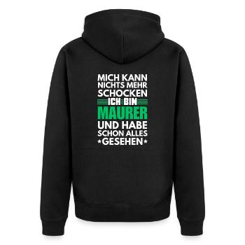 Maçon non choquable - Veste à capuche bio Premium Unisexe - noir - Dos - Nico (187cm)