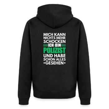 Policier non électrocutable - Veste à capuche bio Premium Unisexe - noir - Dos - Nico (187cm)