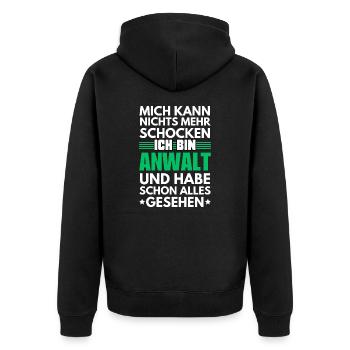 Avocat non choquable - Veste à capuche bio Premium Unisexe - noir - Dos - Nico (187cm)