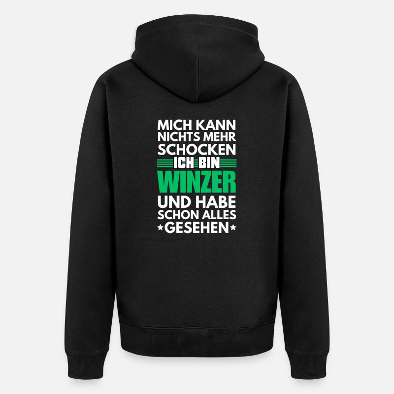 Nicht schockbarer Winzer - Unisex Premium Bio Zip Hoodie - Schwarz