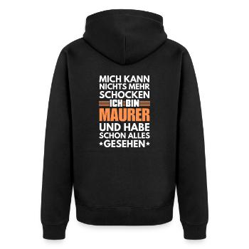 Maçon non choquable - Veste à capuche bio Premium Unisexe - noir - Dos - Nico (187cm)