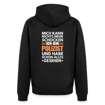 Policier non électrocutable - Veste à capuche bio Premium Unisexe - noir - Dos - Nico (187cm)