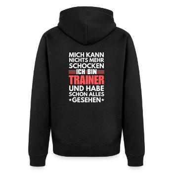 Entraîneur non choquable - Veste à capuche bio Premium Unisexe - noir - Dos - Nico (187cm)