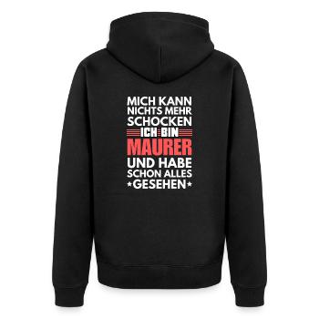 Maçon non choquable - Veste à capuche bio Premium Unisexe - noir - Dos - Nico (187cm)