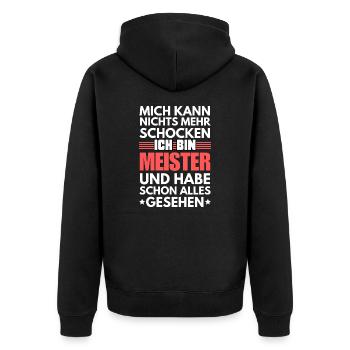 Unshockable master - Unisex Premium Organic Zip Hoodie - black - Back - Nico (187cm)