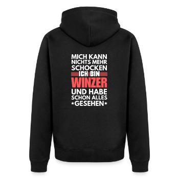 Non-shockable winemaker - Unisex Premium Organic Zip Hoodie - black - Back - Nico (187cm)
