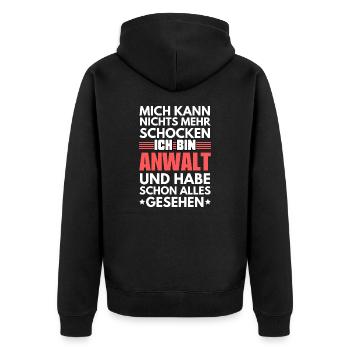 Unshockable lawyer - Unisex Premium Organic Zip Hoodie - black - Back - Nico (187cm)