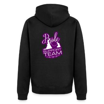 Braut Support Team - Unisex Premium Bio Zip Hoodie - Schwarz - Hinten - Nico (187cm)