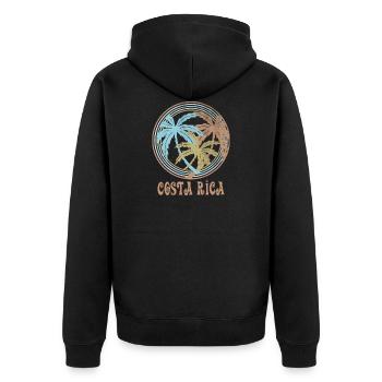 Costa Rica - Unisex Premium Bio Zip Hoodie - Schwarz - Hinten - Nico (187cm)