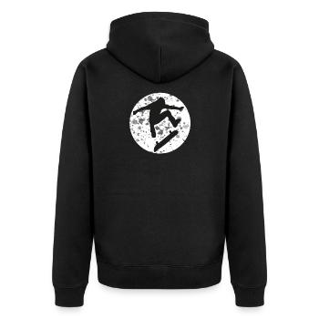 Patinage planche à roulettes lune lune - Veste à capuche bio Premium Unisexe - noir - Dos - Nico (187cm)