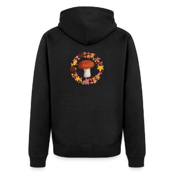 Champignons cueilleurs de champignons - Veste à capuche bio Premium Unisexe - noir - Dos - Nico (187cm)